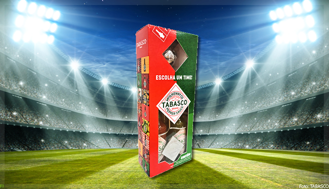 Tabasco tem pack especial de futebol nas gôndolas do país