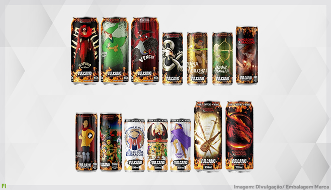 Latas de energético estampam personagens da Caverna do Dragão