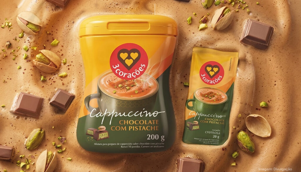 3 Corações amplia linha de cappuccinos com versão chocolate e pistache