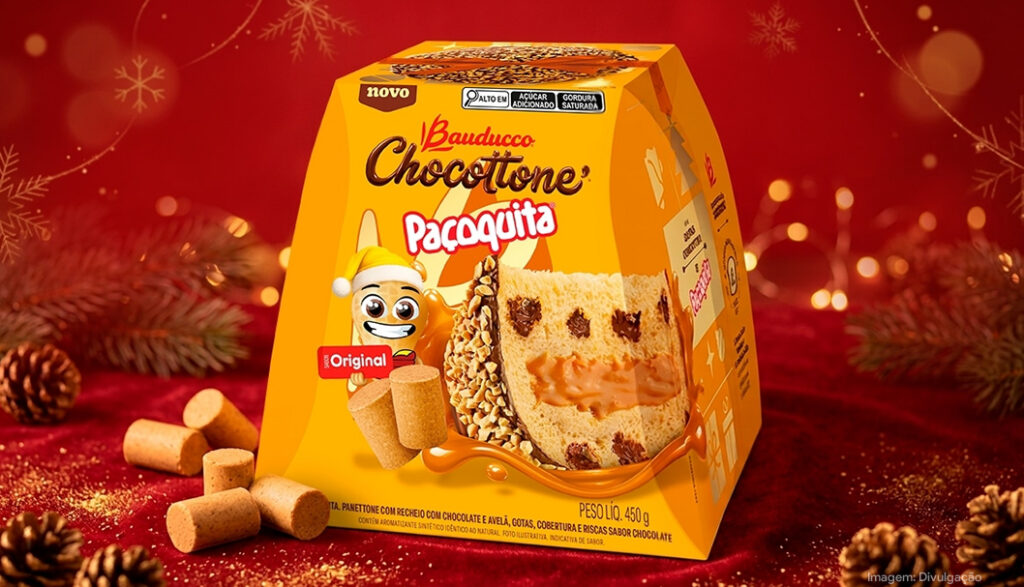 Bauducco e Paçoquita unem marcas em Chocottone para o Natal
