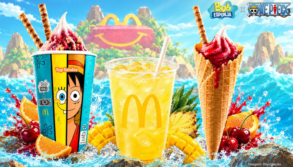 McDonald’s lança linha com embalagens temáticas de Bob Esponja e One Piece