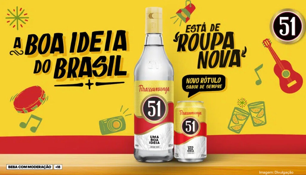 Cachaça 51 conecta novo visual a clássico de Noel Rosa