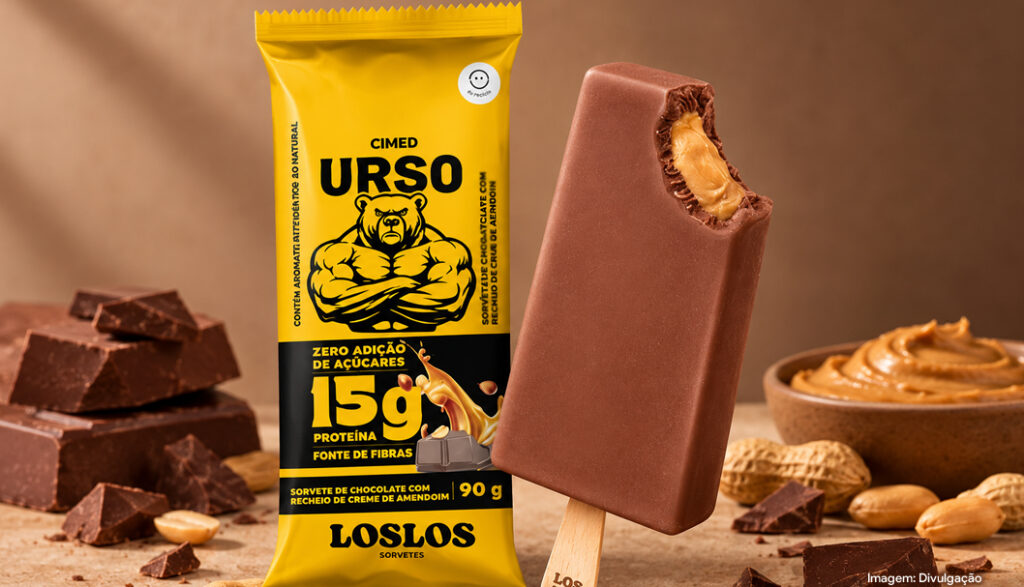 Los Los e Urso lançam picolé proteico com chocolate e amendoim
